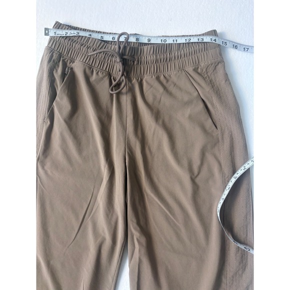 Athleta Avenue Wide Leg Drawstring Crop Pants Taupe Brown Travel Size 6 NWOT - Picture 2 of 12